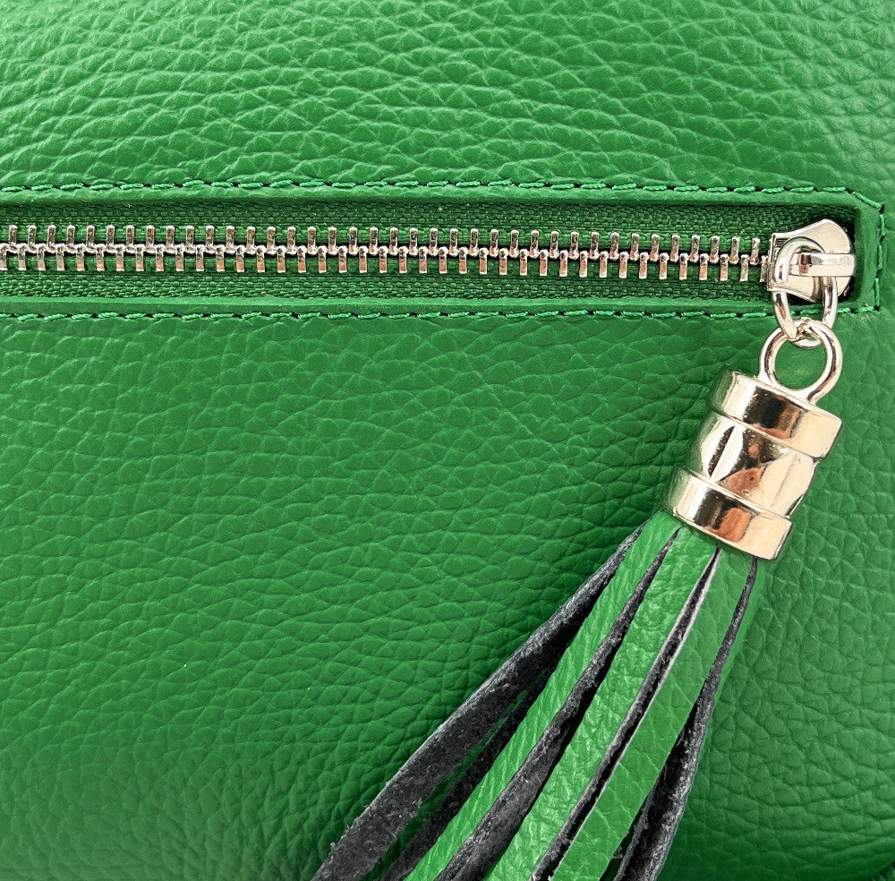 Sac à main en cuir grainé SEVILLE Vert anglais
