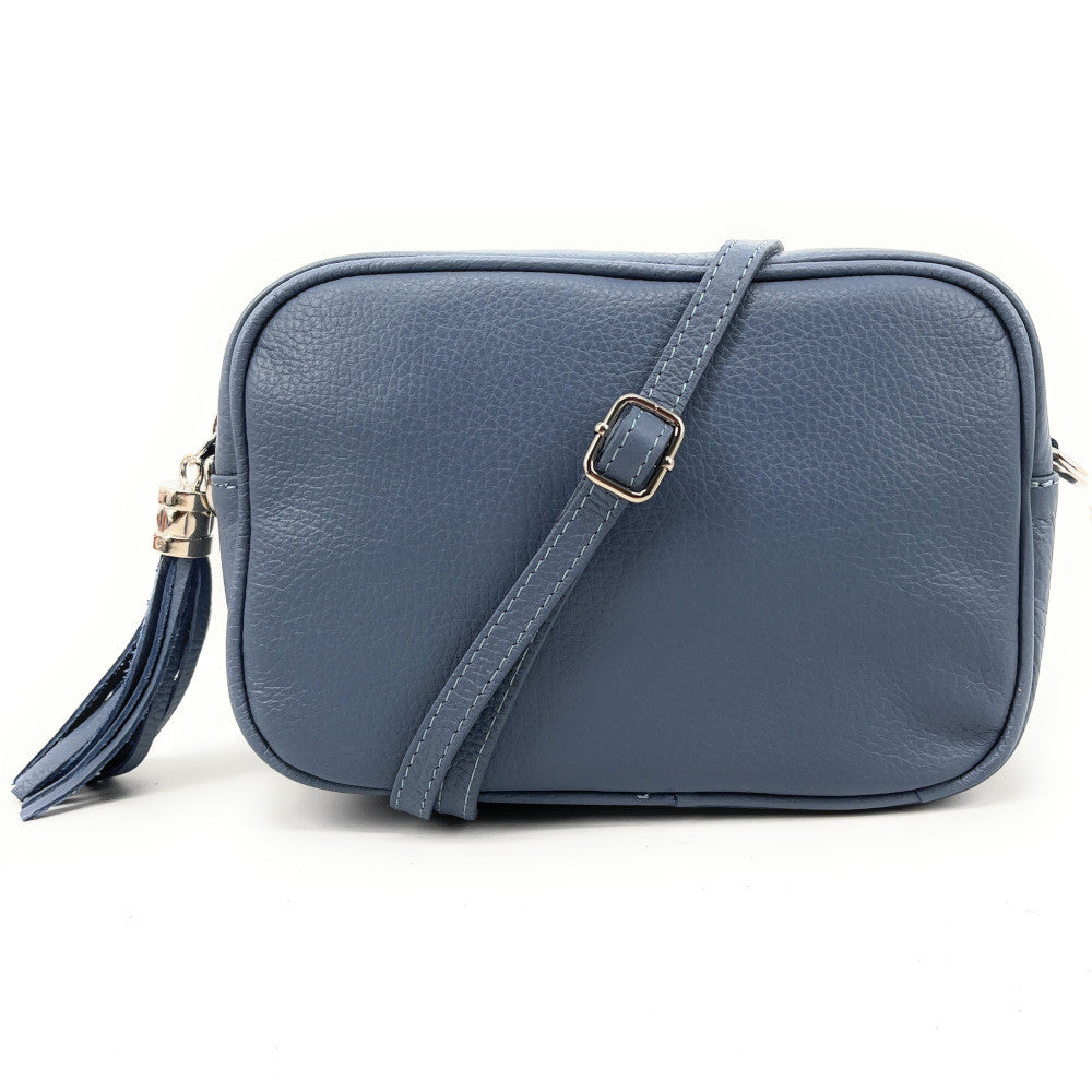 Sac à main en cuir grainé SEVILLE Bleu glacier