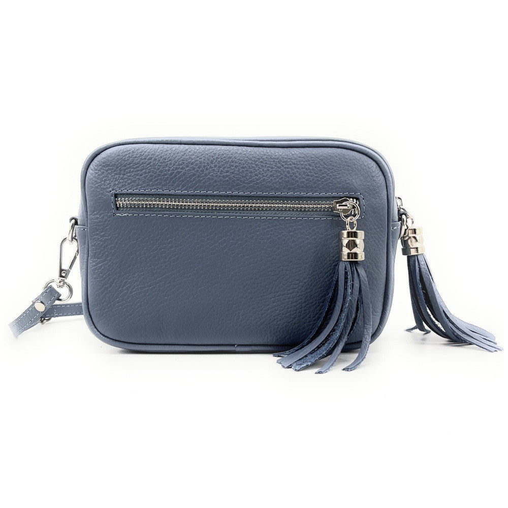 Sac à main en cuir grainé SEVILLE Bleu glacier