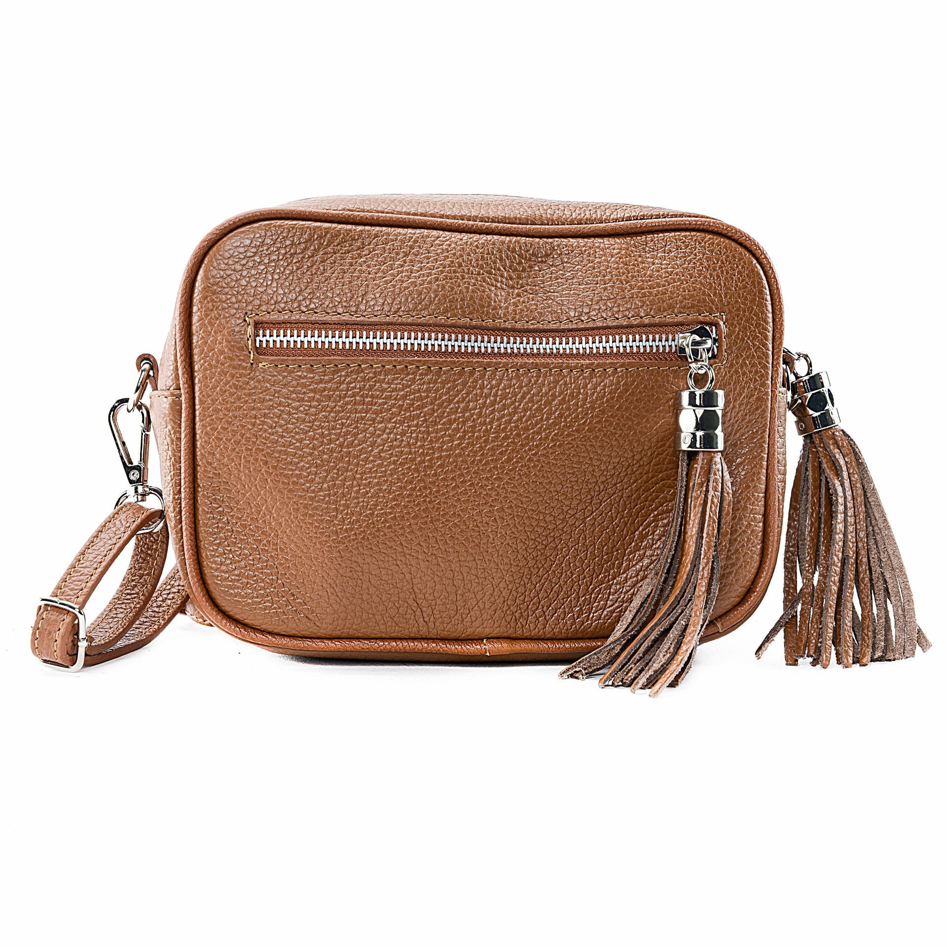 Sac à main en cuir grainé SEVILLE Cognac
