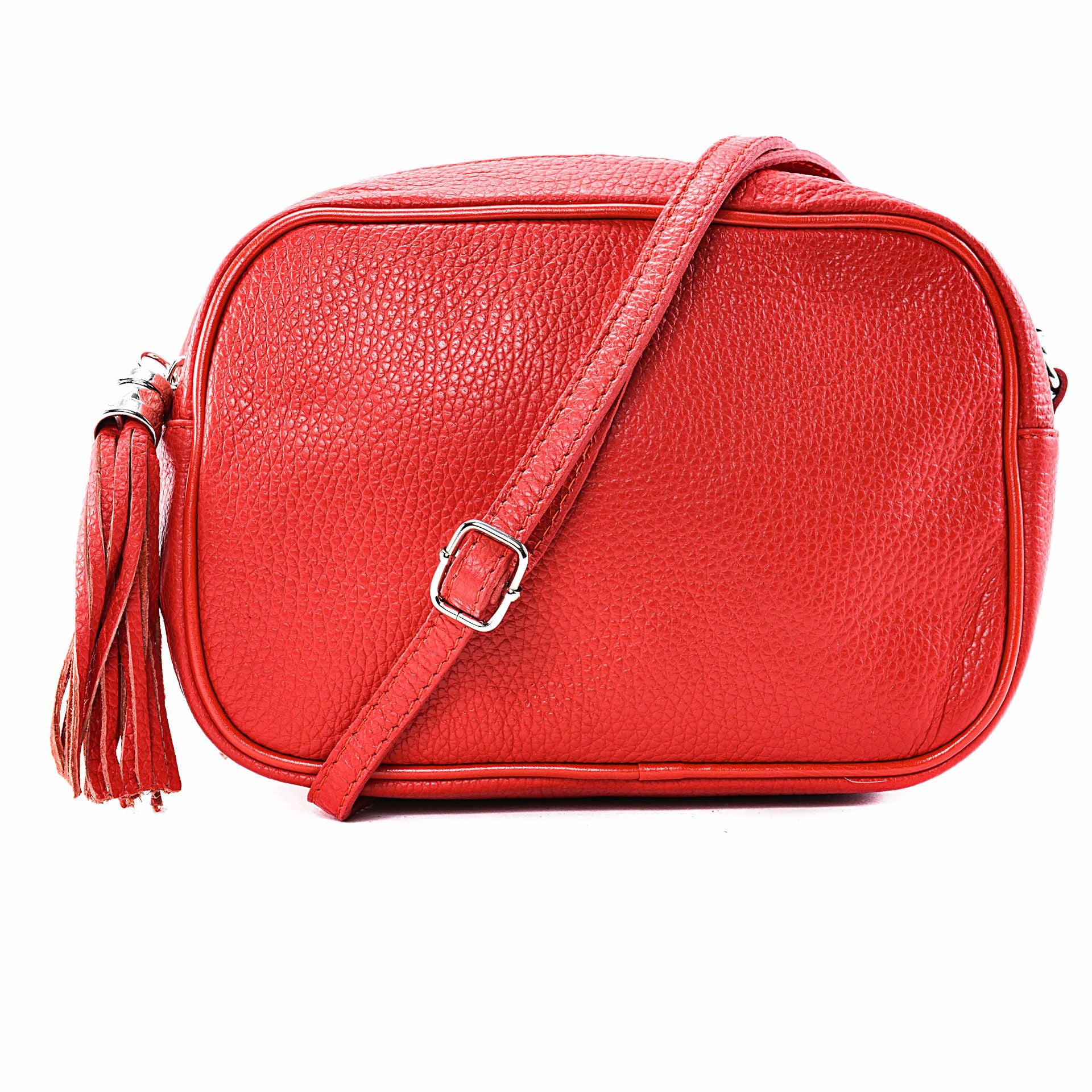 Sac à main en cuir grainé SEVILLE Rouge garance