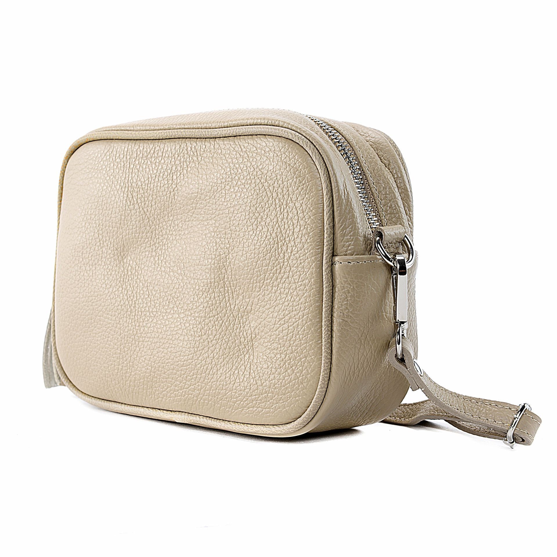 Sac à main en cuir grainé SEVILLE Taupe clair
