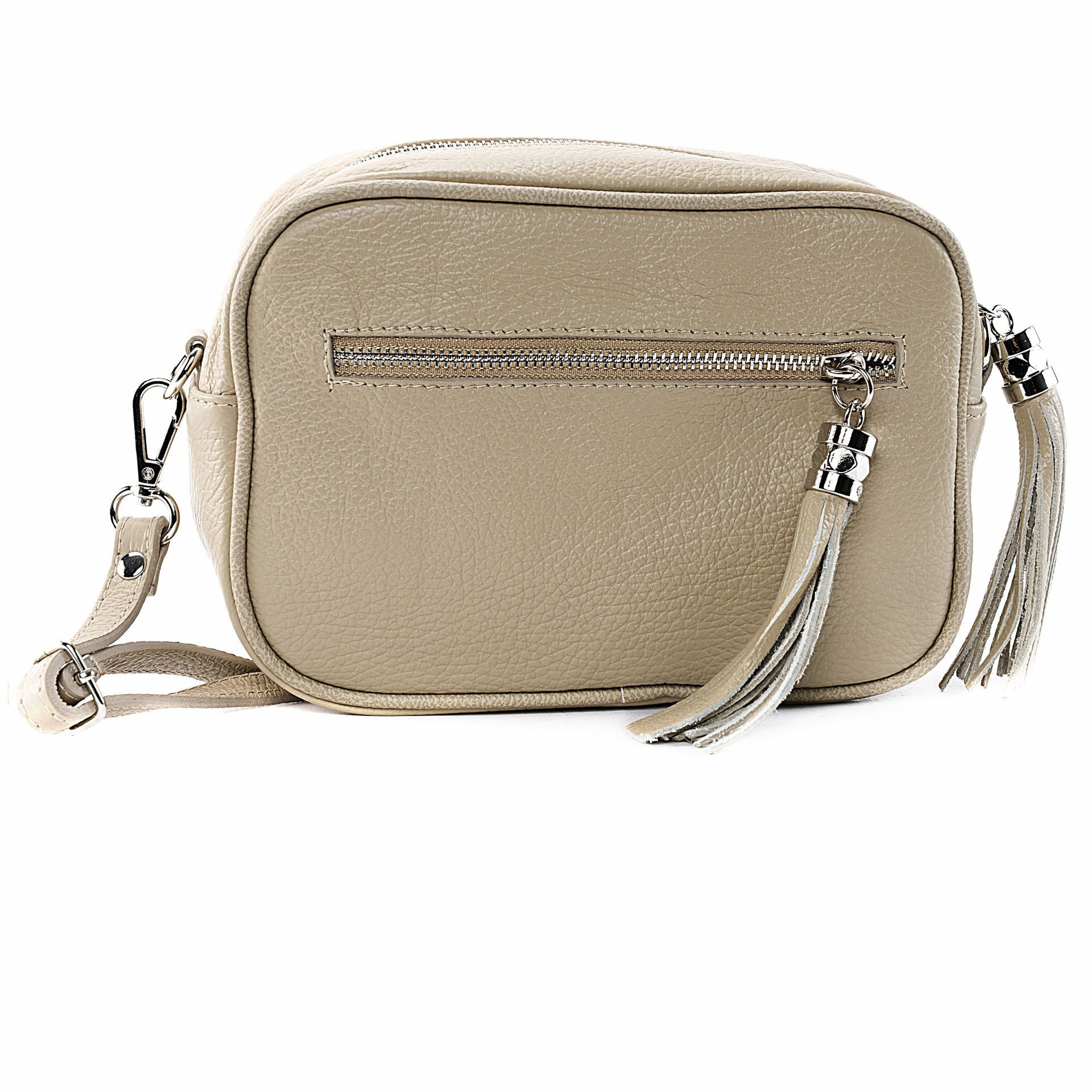 Sac à main en cuir grainé SEVILLE Taupe clair