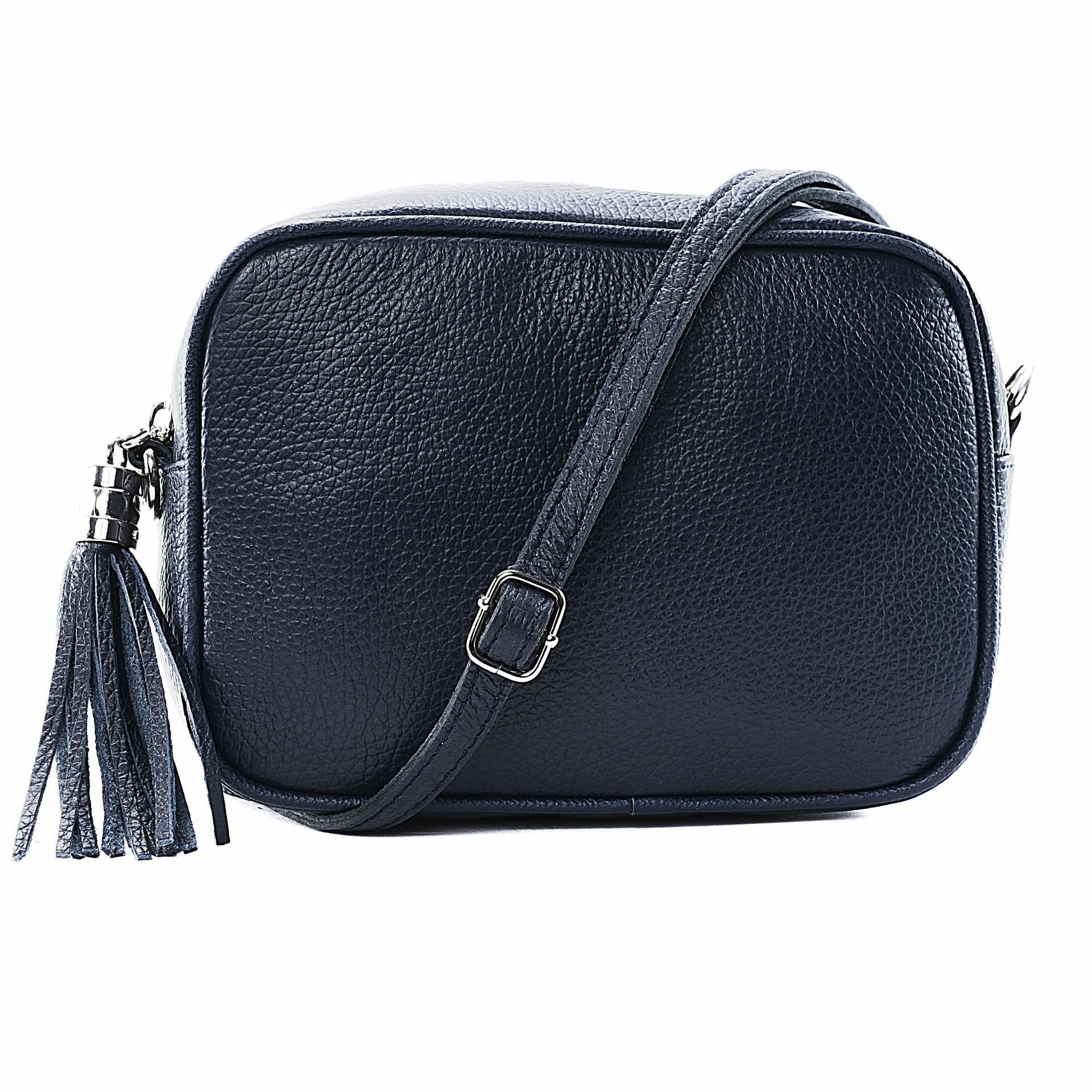 Sac à main en cuir grainé SEVILLE Bleu marine
