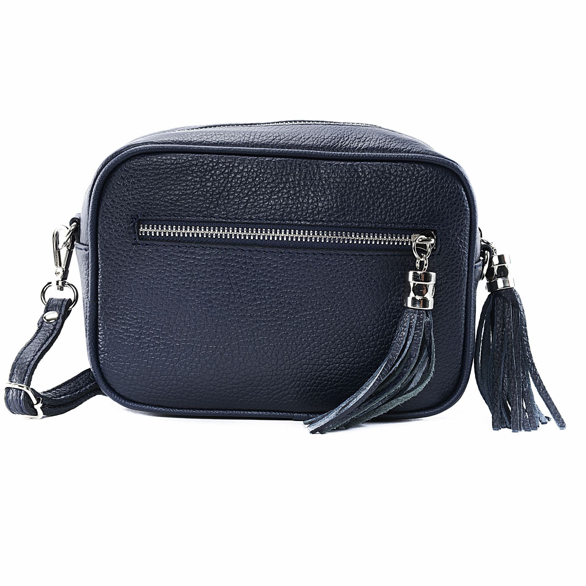 Sac à main en cuir grainé SEVILLE Bleu marine