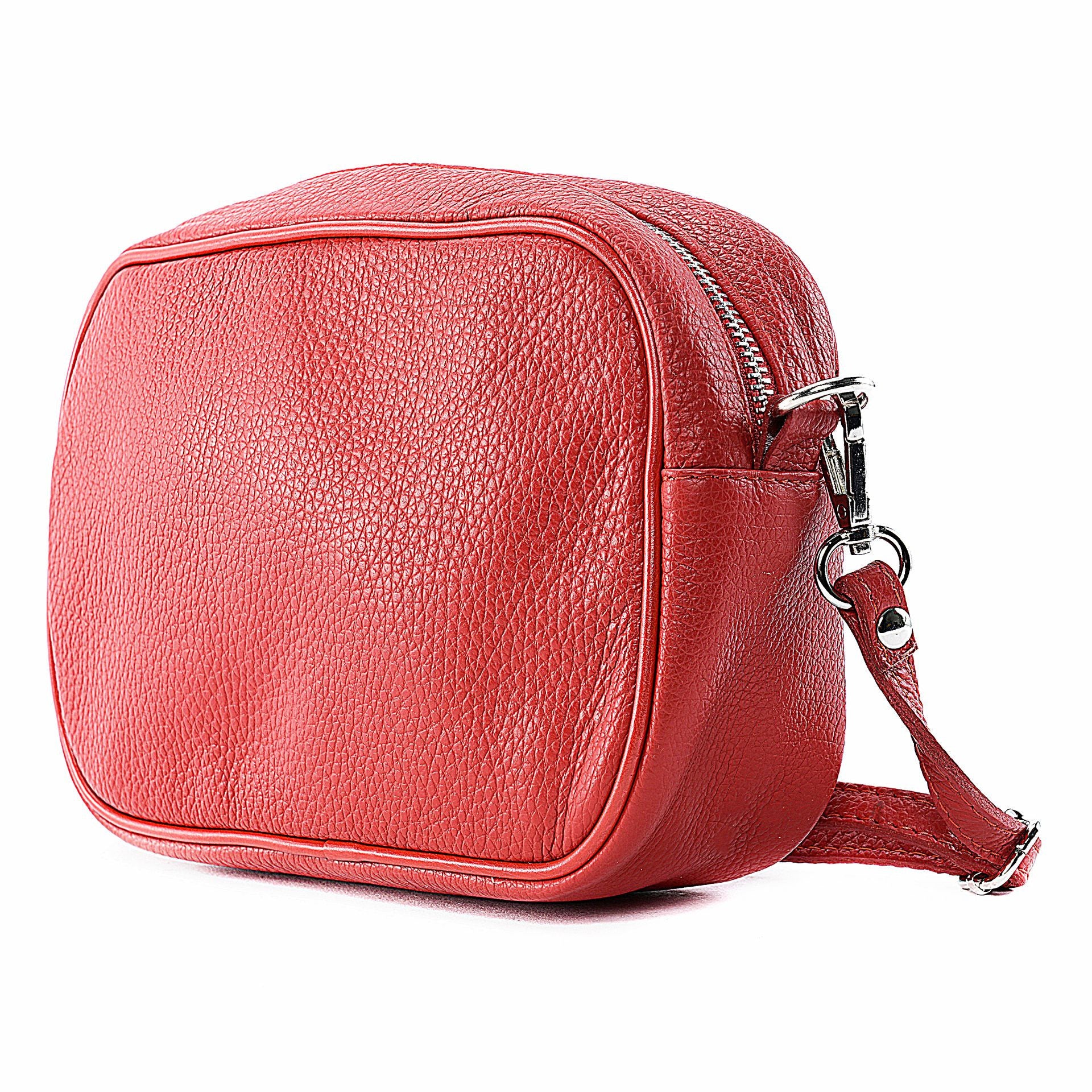 Sac à main en cuir grainé SEVILLE Rouge garance