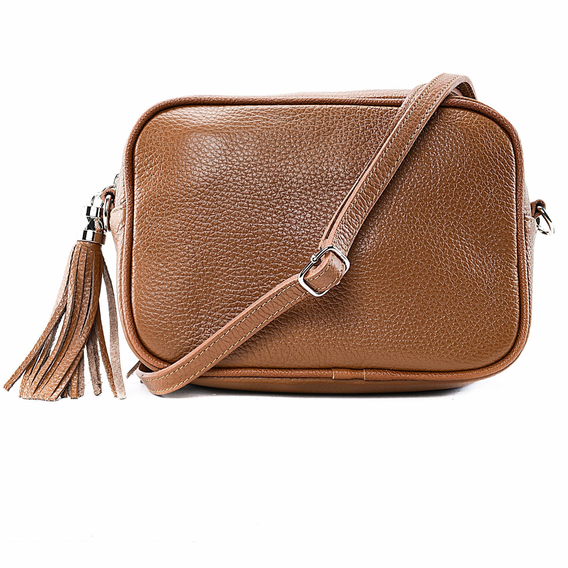 Sac à main en cuir grainé SEVILLE Cognac