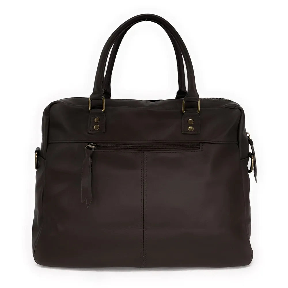 Sac à main en cuir lisse OMB MOSCOU Chocolat