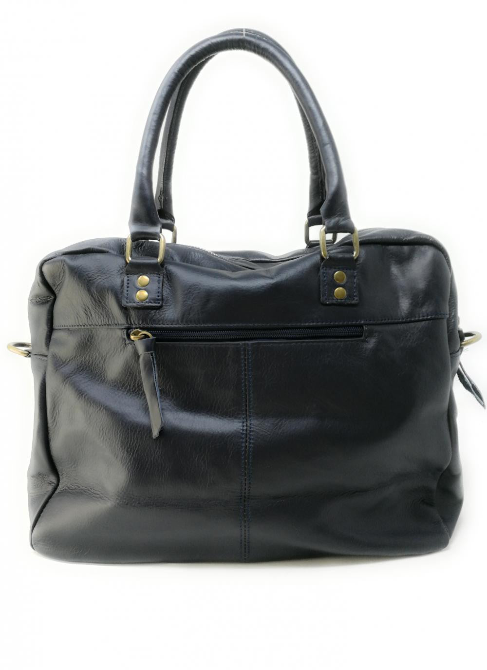 Sac à main en cuir lisse OMB MOSCOU Bleu marine