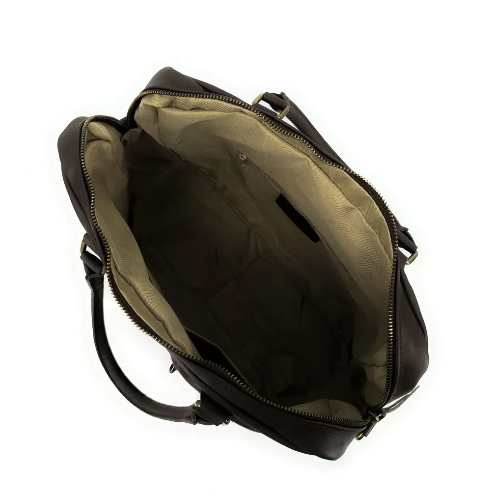 Sac à main en cuir lisse OMB MOSCOU Chocolat