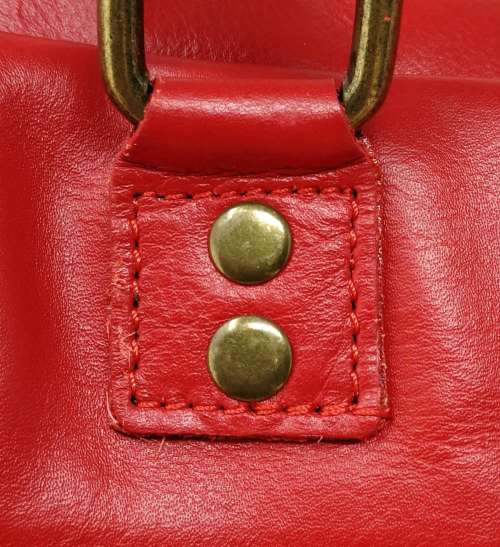 Sac à main en cuir lisse OMB MOSCOU Rouge garance