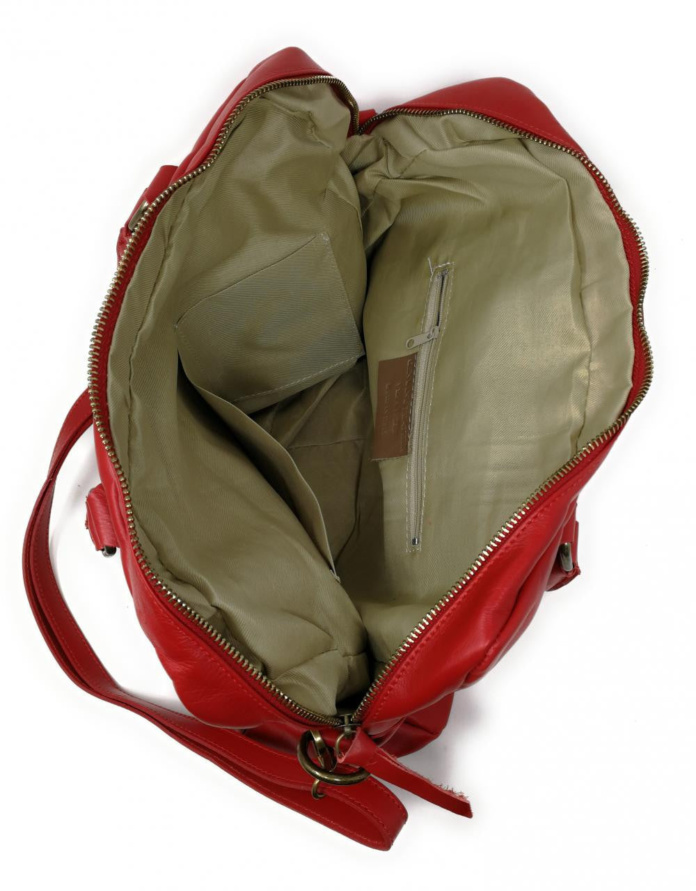 Sac à main en cuir lisse OMB MOSCOU Rouge garance