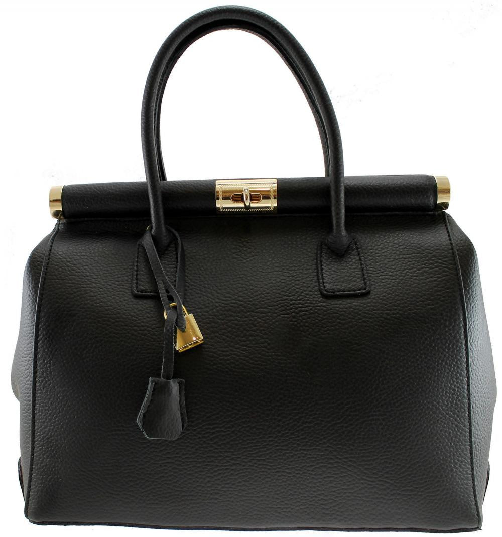 Sac à main en cuir italien TROCADERO Noir