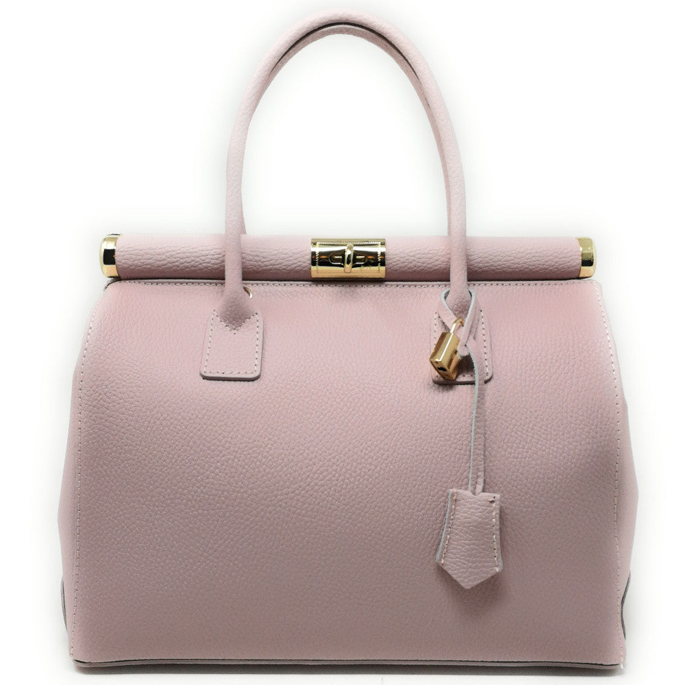 Sac à main en cuir italien TROCADERO Rose nude