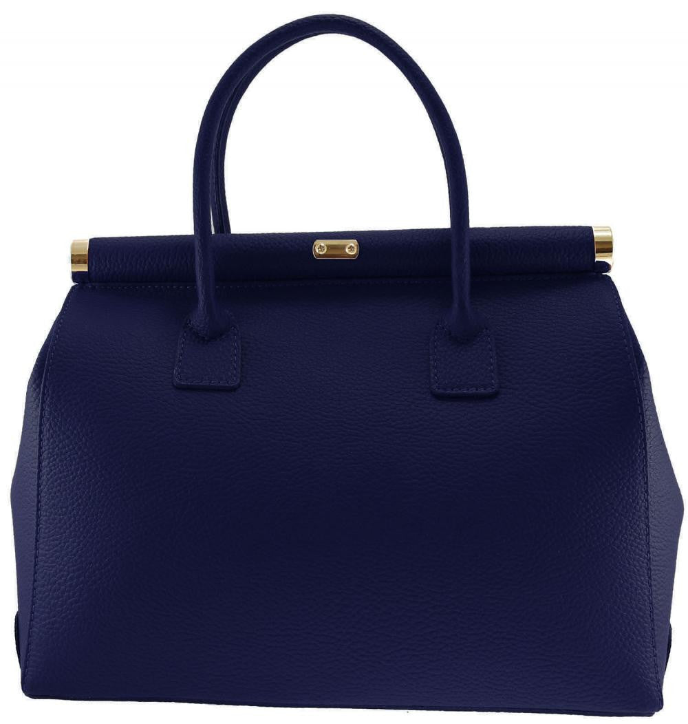 Sac à main en cuir italien TROCADERO Bleu marine