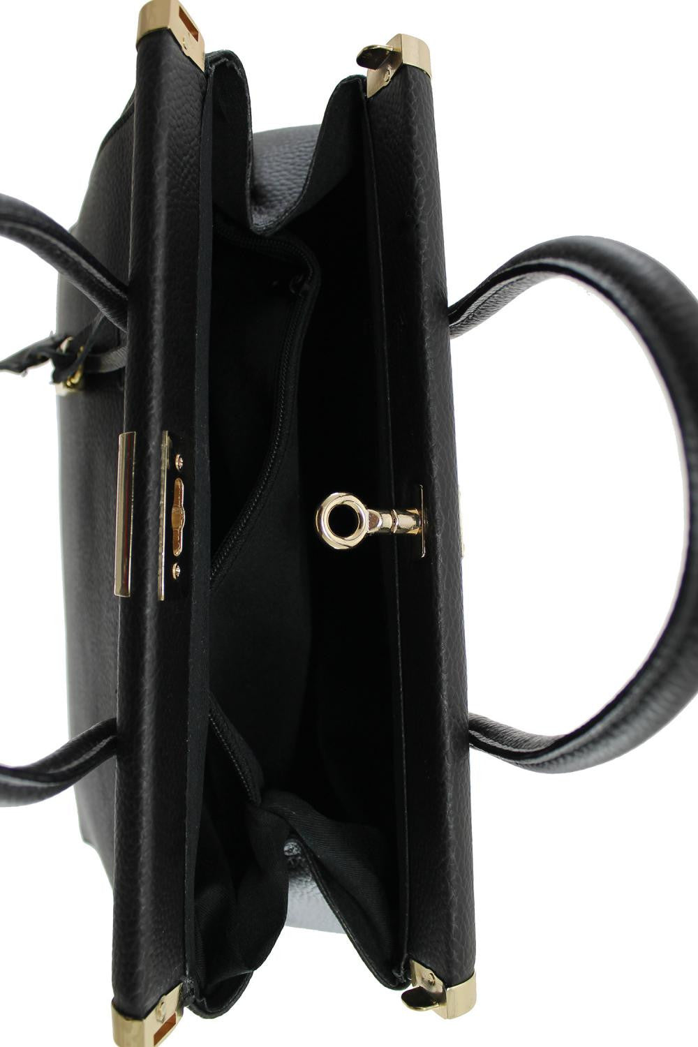 Sac à main en cuir italien TROCADERO Noir