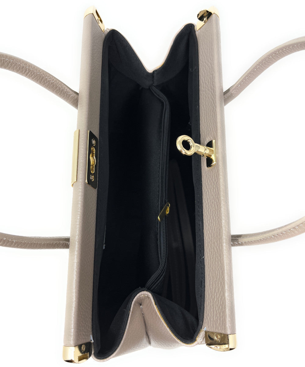 Sac à main en cuir italien TROCADERO Taupe