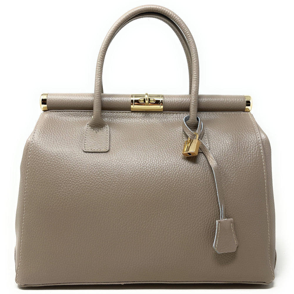 Sac à main en cuir italien TROCADERO Taupe