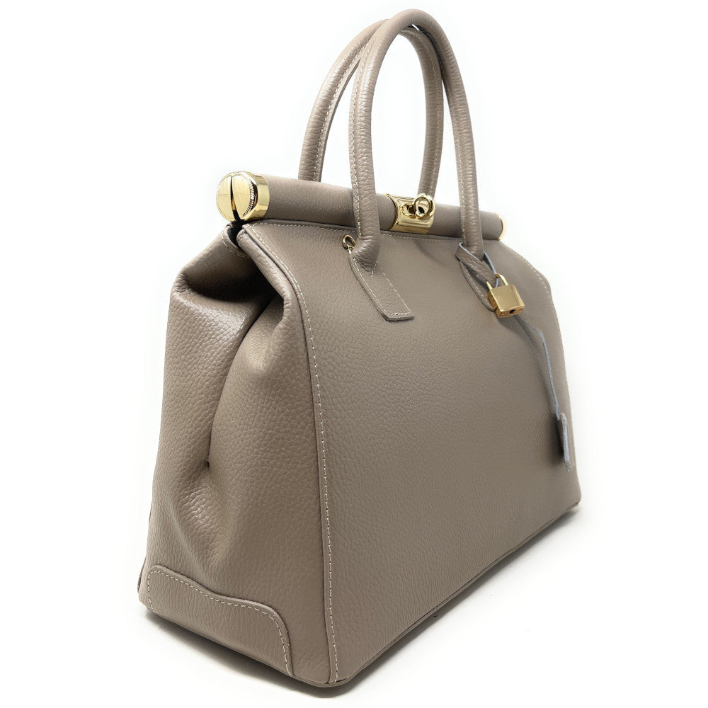 Sac à main en cuir italien TROCADERO Taupe