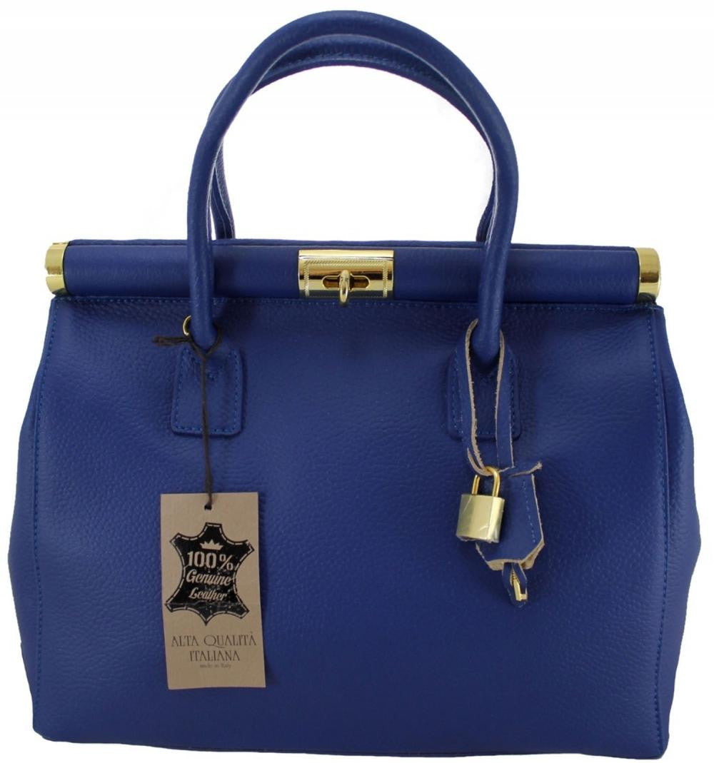 Sac à main en cuir italien TROCADERO Bleu roi