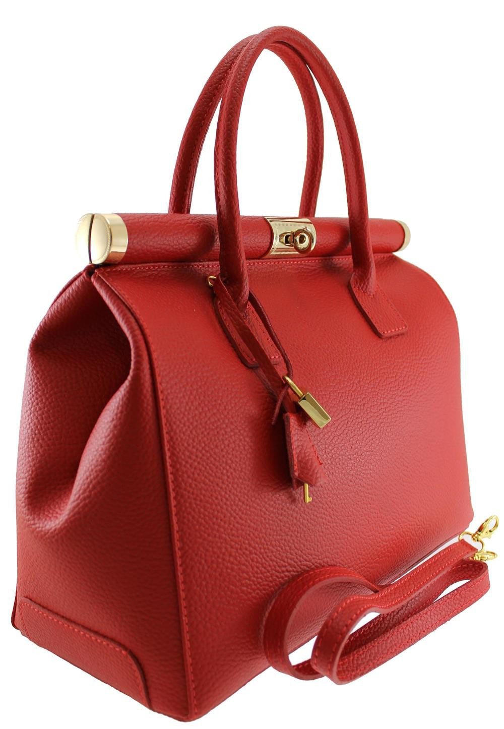 Sac à main en cuir italien TROCADERO Rouge garance