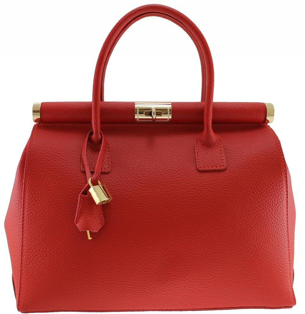 Sac à main en cuir italien TROCADERO Rouge garance