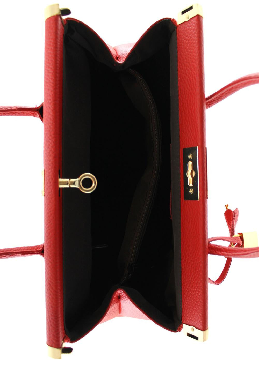 Sac à main en cuir italien TROCADERO Rouge garance
