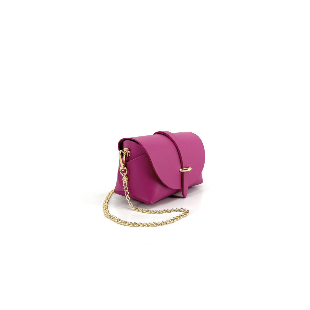 Mini sac à main en cuir lisse CANDY Rose intense