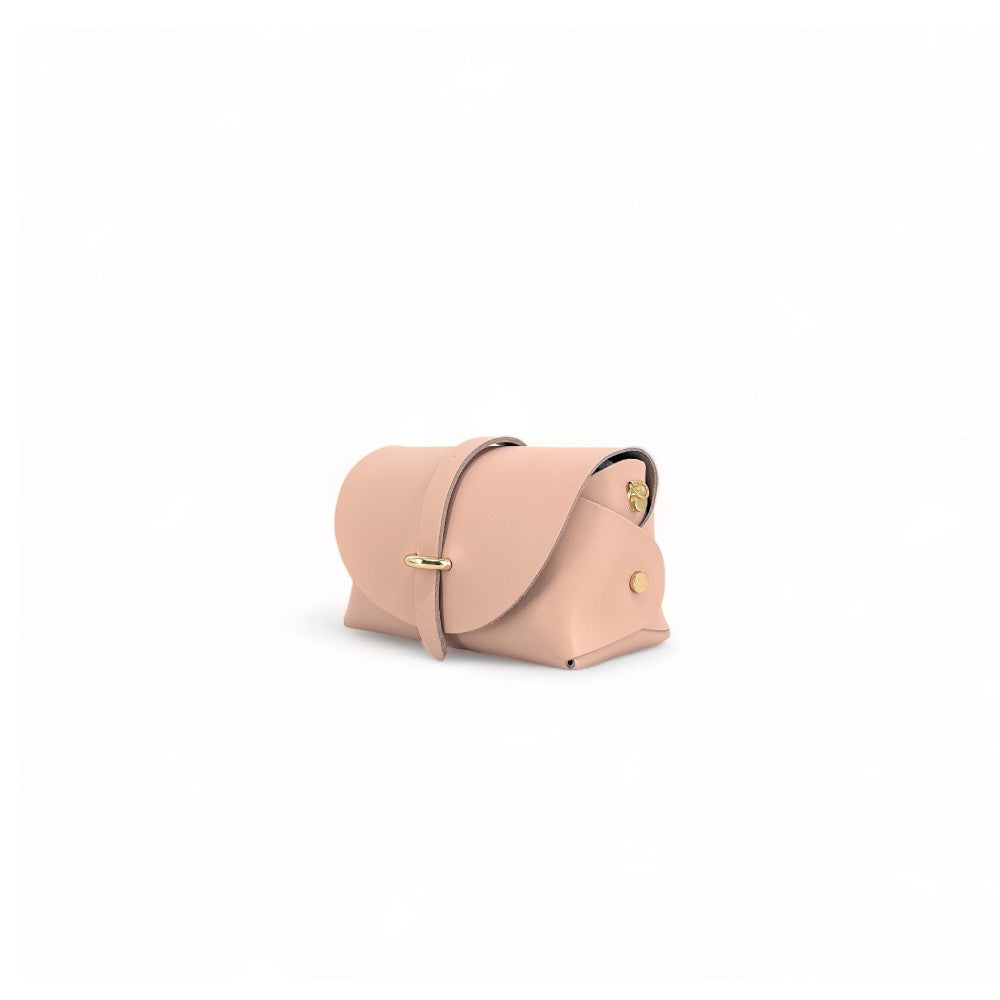 Mini sac à main en cuir lisse CANDY Rose nude