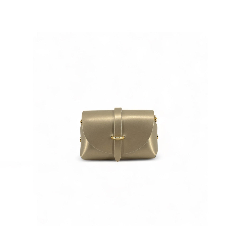 Mini sac à main en cuir lisse CANDY Or pâle