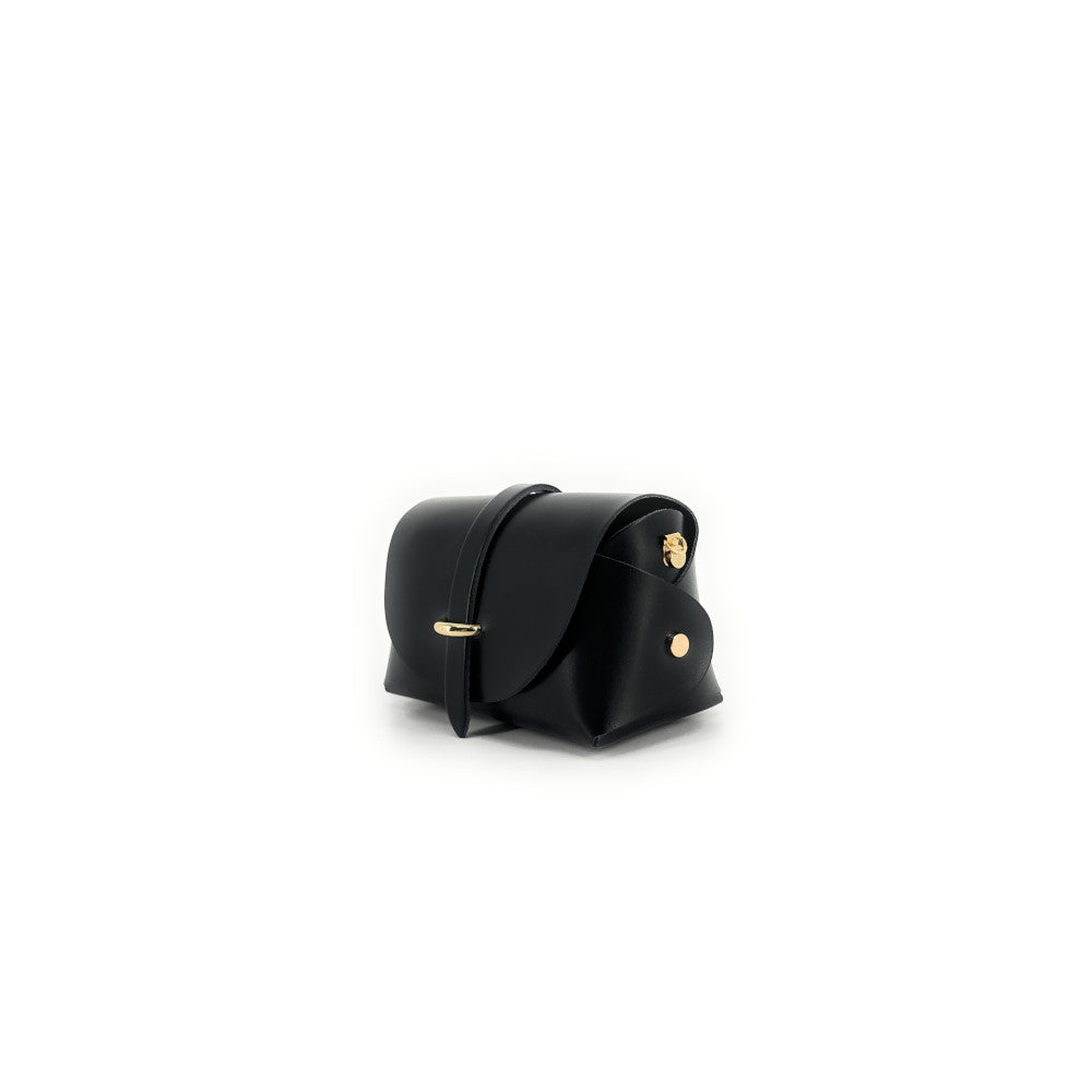 Mini sac à main en cuir lisse CANDY Noir