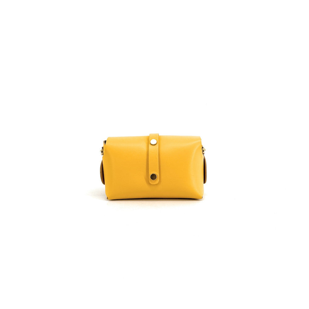 Mini sac à main en cuir lisse CANDY Bouton d'or