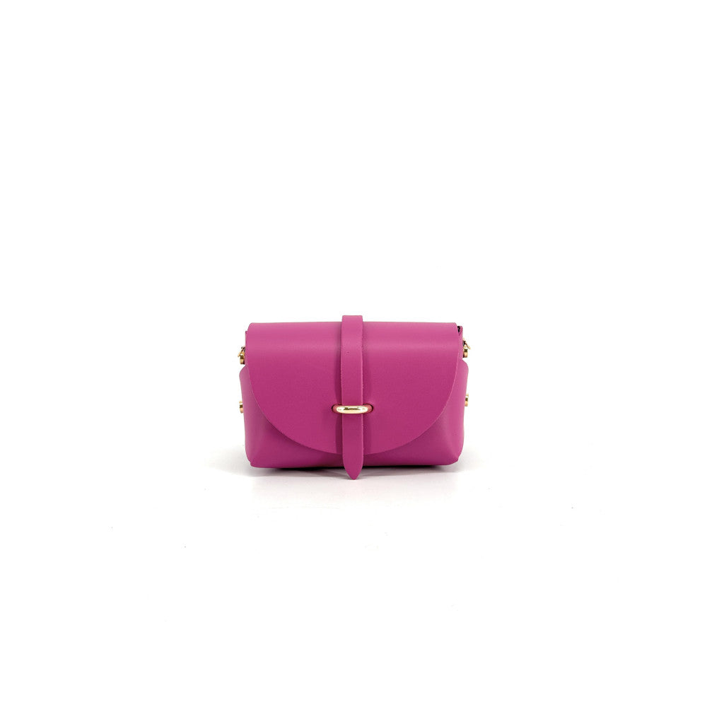 Mini sac à main en cuir lisse CANDY Rose intense