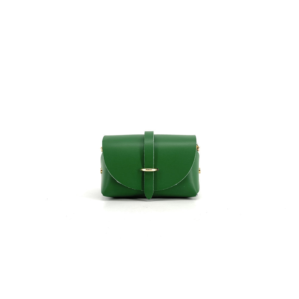 Mini sac à main en cuir lisse CANDY Vert anglais
