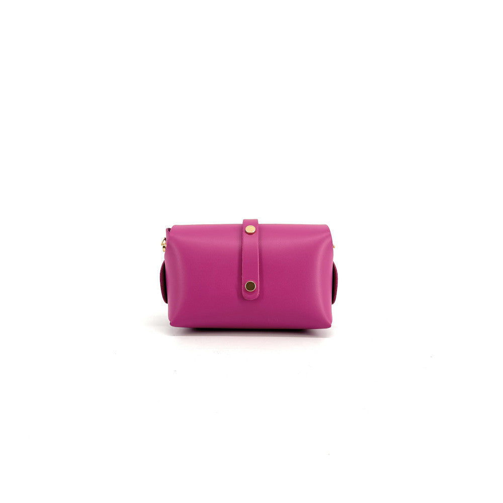 Mini sac à main en cuir lisse CANDY Rose intense