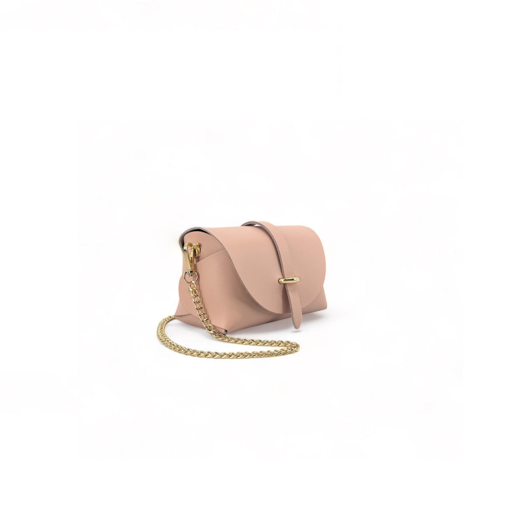 Mini sac à main en cuir lisse CANDY Rose nude