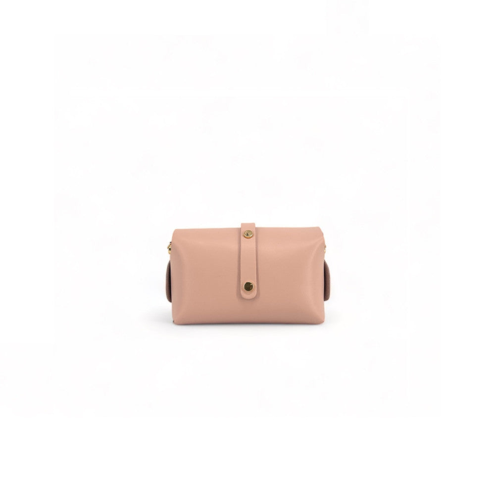Mini sac à main en cuir lisse CANDY Rose nude