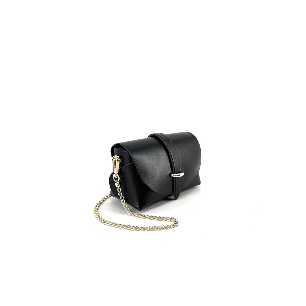 Mini sac à main en cuir lisse CANDY Noir