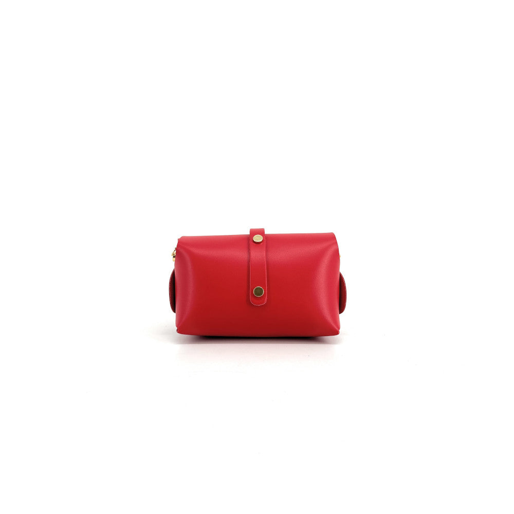 Mini sac à main en cuir lisse CANDY Rouge garance