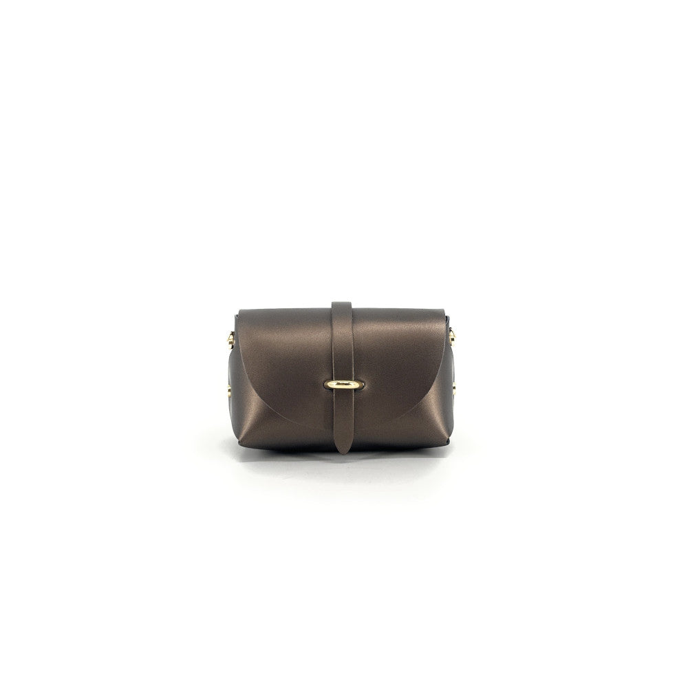 Mini sac à main en cuir lisse CANDY Marron glacé