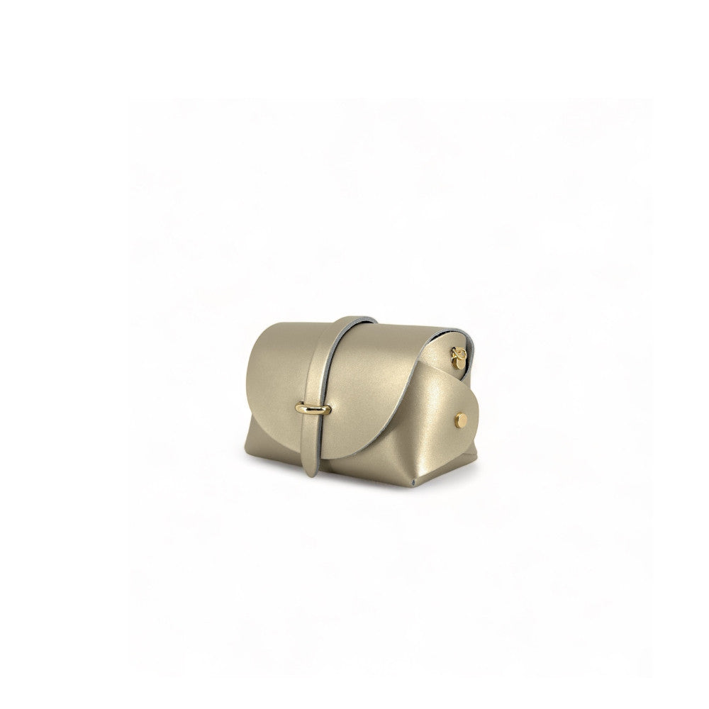 Mini sac à main en cuir lisse CANDY Or pâle