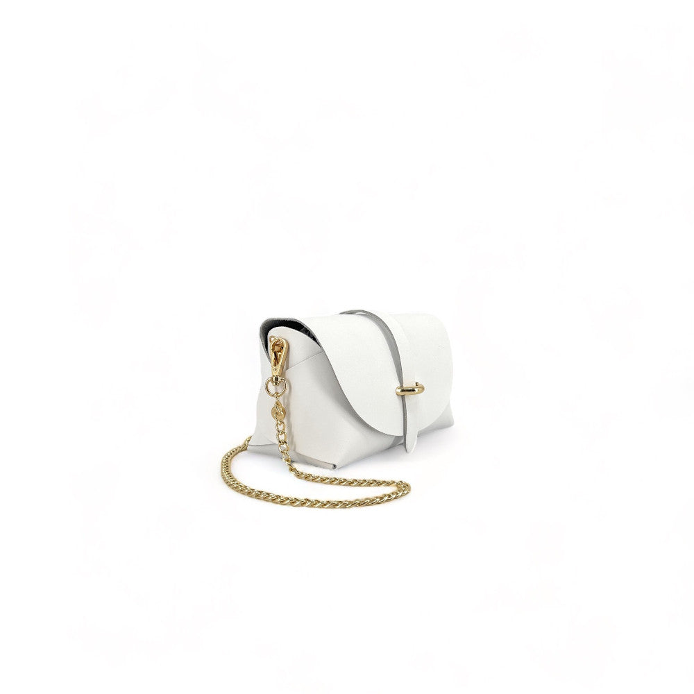 Mini sac à main en cuir lisse CANDY Blanc