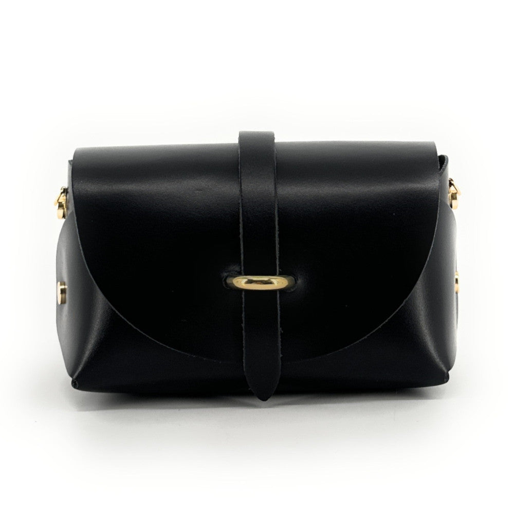 Mini sac à main en cuir lisse CANDY Noir