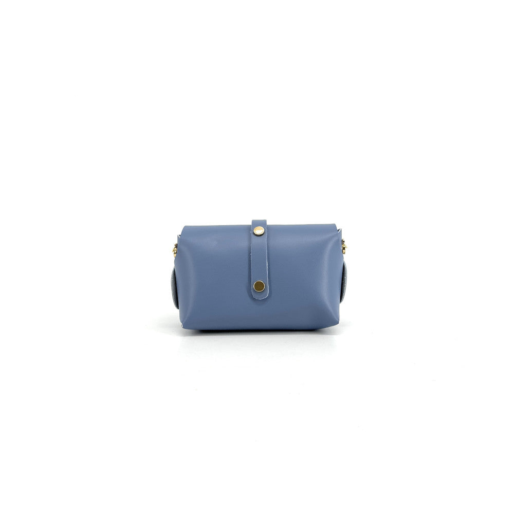 Mini sac à main en cuir lisse CANDY Bleu glacier