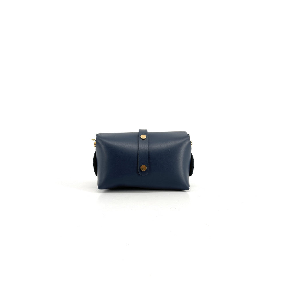 Mini sac à main en cuir lisse CANDY Bleu marine