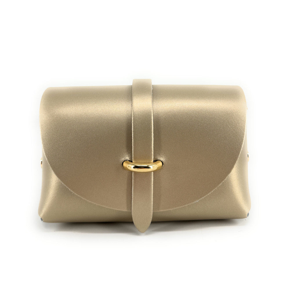 Mini sac à main en cuir lisse CANDY Or pâle