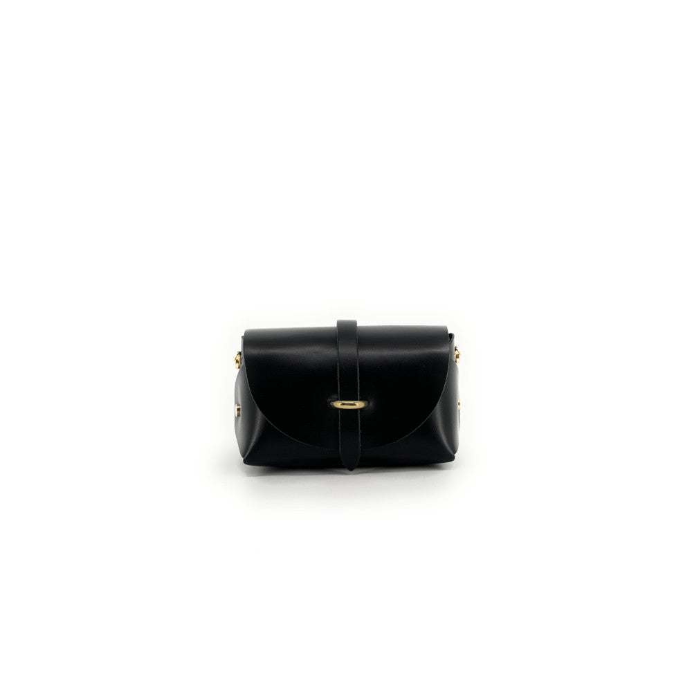 Mini sac à main en cuir lisse CANDY Noir