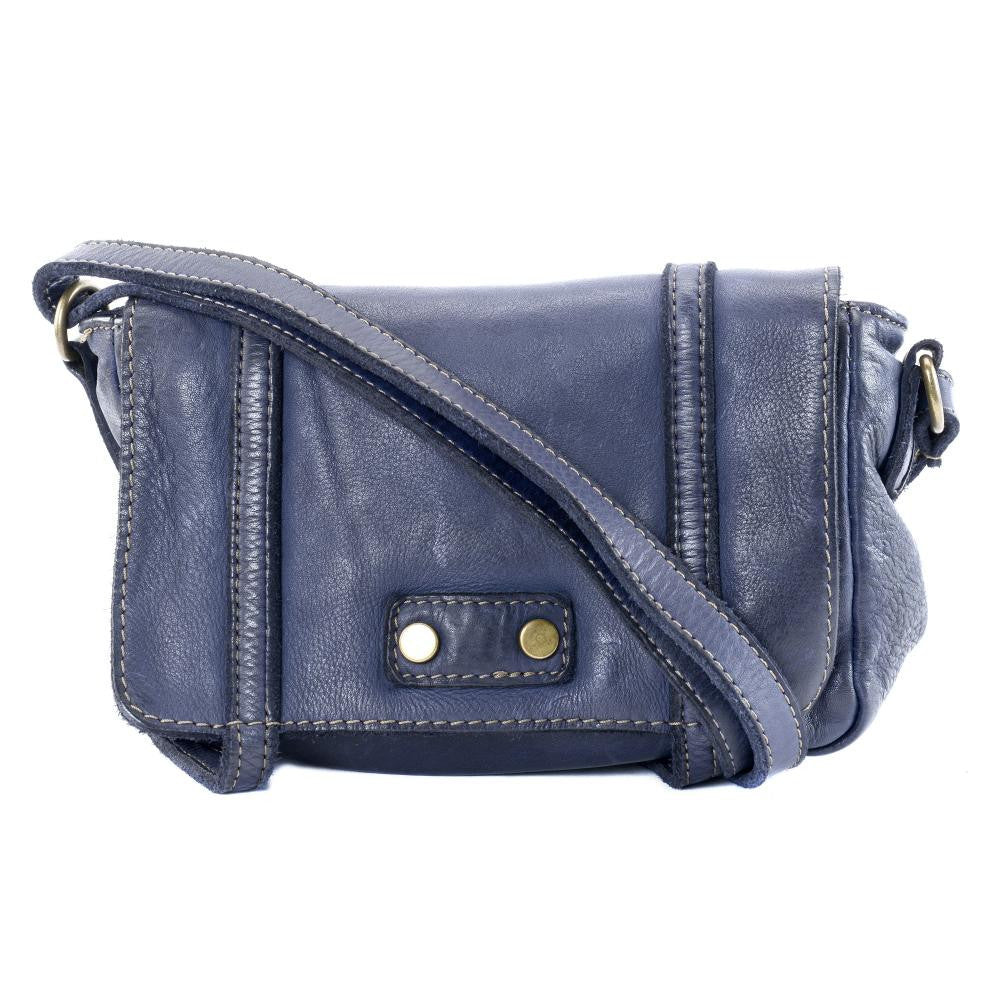 Sac à main en cuir souple vintage MELBOURNE Bleu marine
