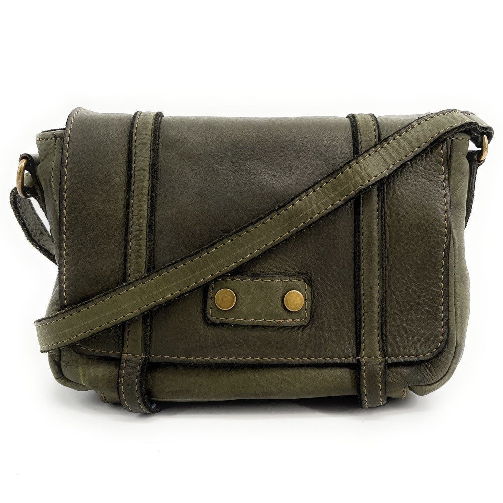 Sac à main en cuir souple vintage MELBOURNE Kaki