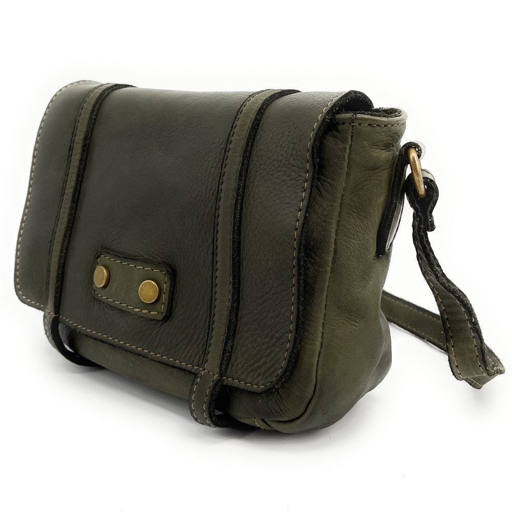 Sac à main en cuir souple vintage MELBOURNE Kaki